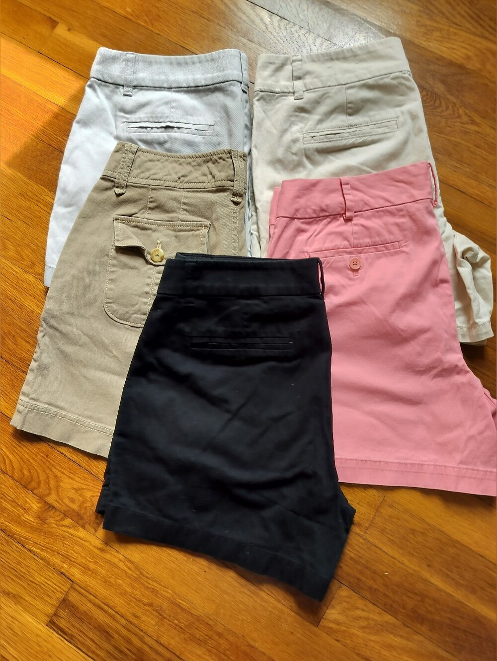 Mixed Color Women’s Bermuda Shorts Set - Black, Pink, Tan, Cream, White